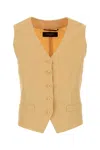 Weekend Max Mara Linen Pace Vest Adjustable Back Strap In Yellow