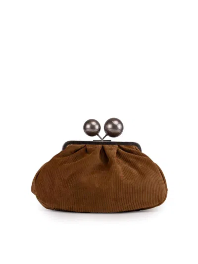 Weekend Max Mara Pasticcino Bag Medium In Ribbed Suede