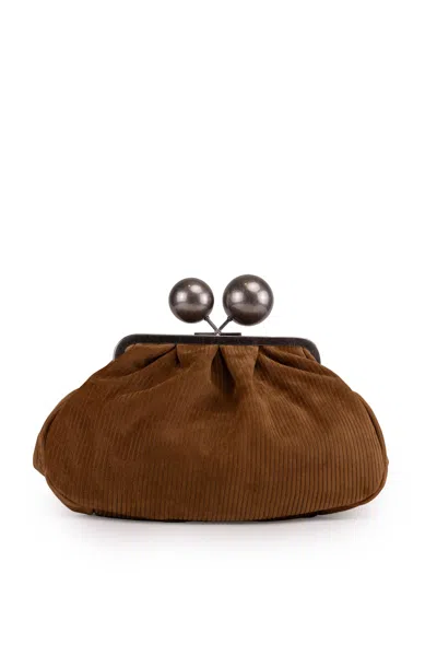 Weekend Max Mara Pasticcino Bag Medium In Ribbed Suede In Cammello