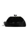 Weekend Max Mara Pasticcino Bag Medium Logo Clutch In Black