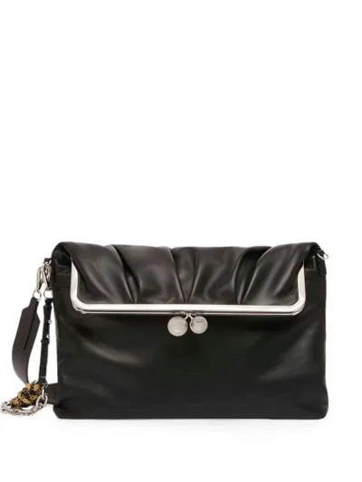 Weekend Max Mara Pasticcino Clasp-fastening Leather Clutch Bag In Black