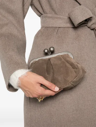 Weekend Max Mara Pasticcino Corduroy-effect Clutch Bag In Pattern