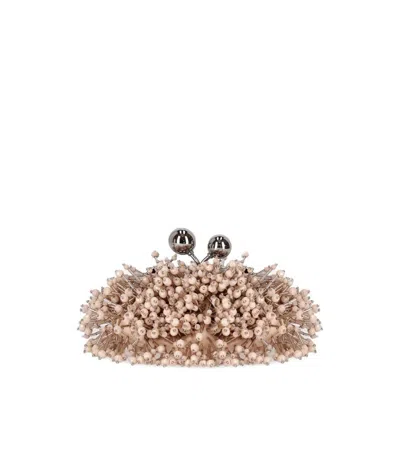 Weekend Max Mara Pasticcino Dotto Nano Pink Clutch