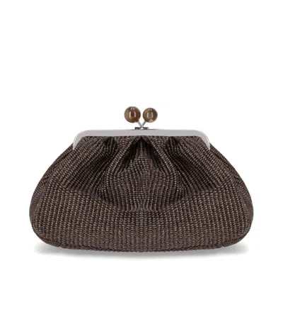 Weekend Max Mara Pasticcino Fortuna Medium Dark Brown Clutch Bag