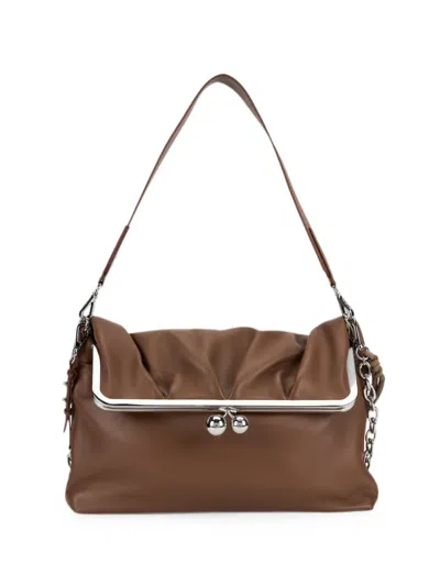 Weekend Max Mara Pasticcino Leather Shoulder Bag In Brown