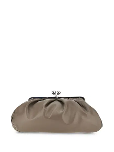 Weekend Max Mara Pasticcino Leather Tote Bag In Gray