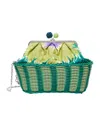 Weekend Max Mara Pasticcino Medium Printed Canvas Bag In Green