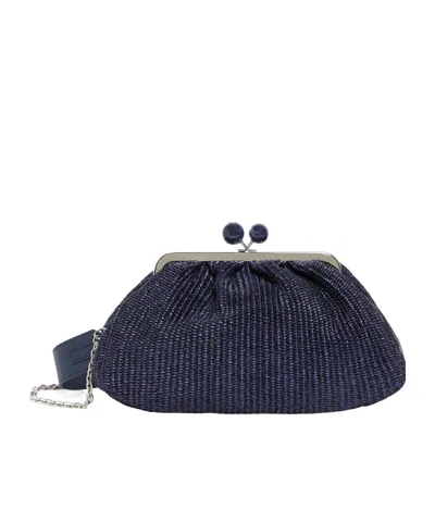 Weekend Max Mara Pasticcino Medium Shoulder Bag In Navy Blue