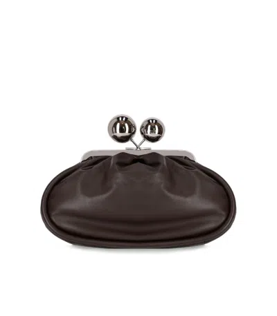 Weekend Max Mara Pasticcino Milvanew Medium Dark Brown Clutch