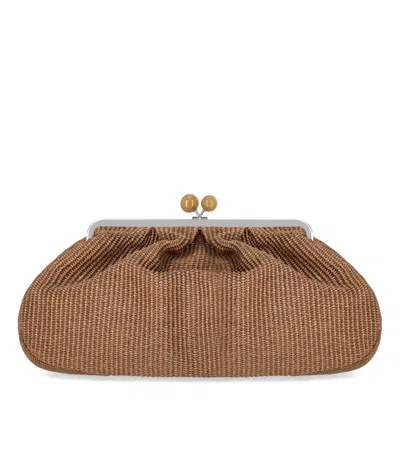 Weekend Max Mara Pasticcino Nabarro Large Tan Clutch Bag