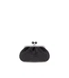 Weekend Max Mara Pasticcino Palmas Small Black Clutch Bag
