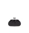 Weekend Max Mara Pasticcino Palmas Small Black Clutch Bag