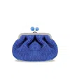 Weekend Max Mara Pasticcino Palmas Small Blue Clutch Bag