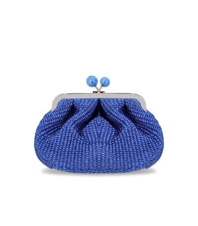 Weekend Max Mara Pasticcino Palmas Small Blue Clutch Bag