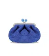 Weekend Max Mara Pasticcino Palmas Small Blue Clutch Bag