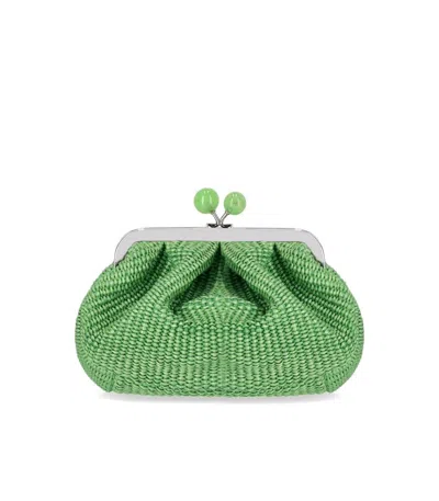 Weekend Max Mara Pasticcino Palmas Small Emerald Green Clutch Bag