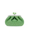 Weekend Max Mara Pasticcino Palmas Small Emerald Green Clutch Bag