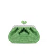 Weekend Max Mara Pasticcino Palmas Small Emerald Green Clutch Bag