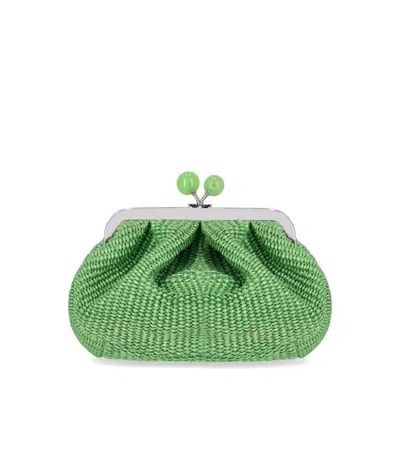 Weekend Max Mara Pasticcino Palmas Small Emerald Green Clutch Bag