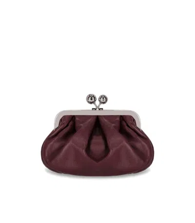 Weekend Max Mara Pasticcino Prati Small Burgundy Clutch In Red