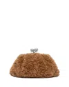 Weekend Max Mara Pasticcino Small Faux Fur Clutch In Brown