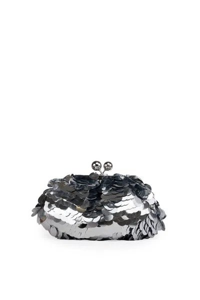 Weekend Max Mara Pasticcino Small Recital Bag With Sequins In Silver