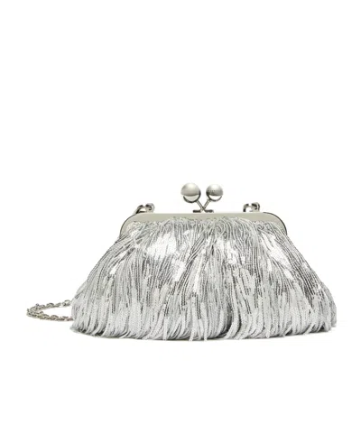 Weekend Max Mara Pasticcino Small Tassel Sequined Bag In White