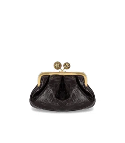 Weekend Max Mara Pasticcino Spanish Heritage Small Brown Clutch