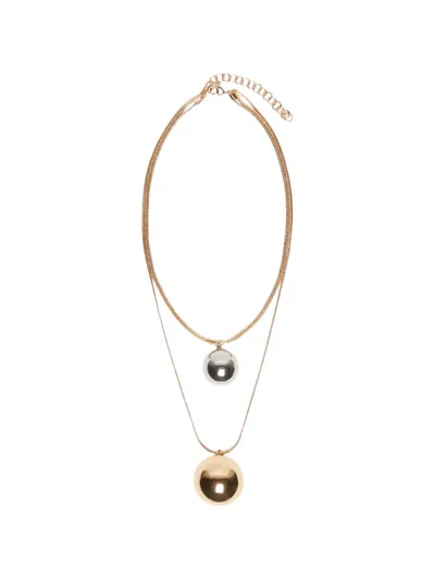 Weekend Max Mara Pasticcino Sphere-pendant Necklace In Gold