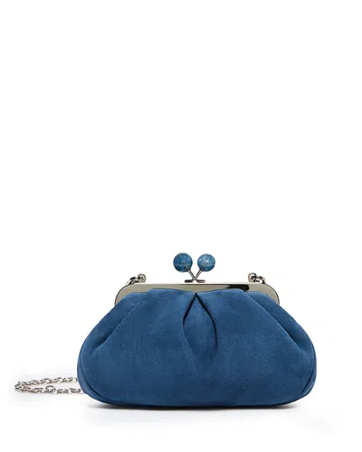 Weekend Max Mara Pasticcino Suede Clutch In Blue