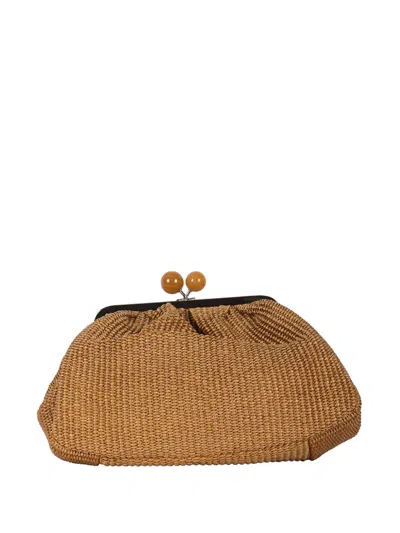 Weekend Max Mara Pasticcino Weave Clutch Bag In Brown