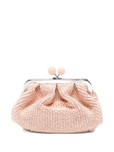Weekend Max Mara Pasticcino Woven Clutch Bag In Red