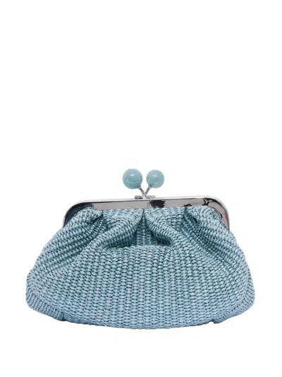 Weekend Max Mara Pasticcino Woven Shoulder Bag In Blue