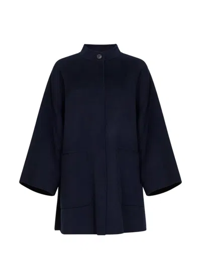 Weekend Max Mara Patch-pocket Coat In Blue
