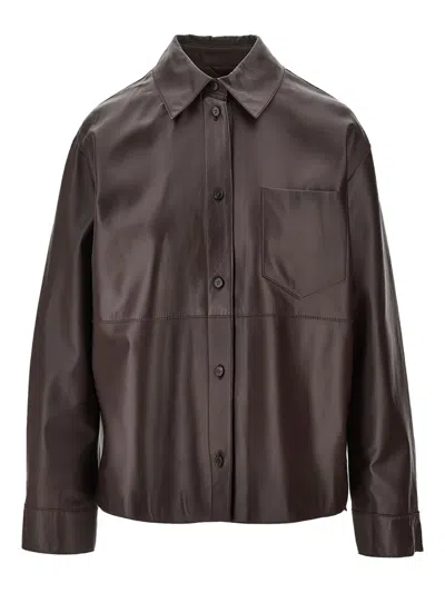 Weekend Max Mara Patch-pocket Overshirt In Brown
