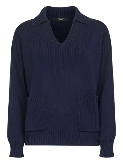 WEEKEND MAX MARA PATCH-POCKETS V-NECK SWEATERS