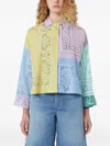 Weekend Max Mara Wkdlampone Cotton Shirt With Bandana Print In Multi