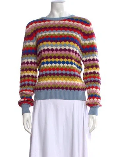 Pre-owned Weekend Max Mara Patterned Crew Neck Sweater In Multi
