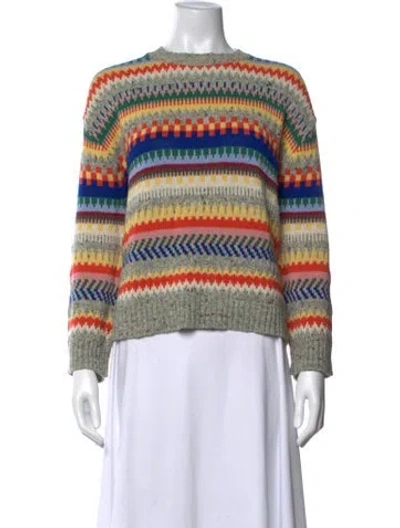 Pre-owned Weekend Max Mara Patterned Crew Neck Sweater In Multi