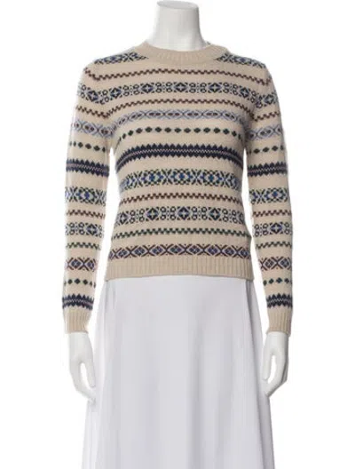 Pre-owned Weekend Max Mara Patterned Crew Neck Sweater In Neutrals
