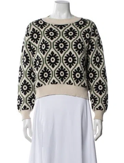 Pre-owned Weekend Max Mara Patterned Crew Neck Sweater In Neutrals
