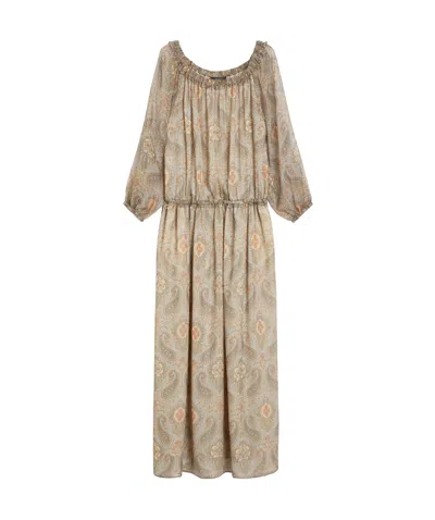 Weekend Max Mara Patterned Georgette Dress In Nude