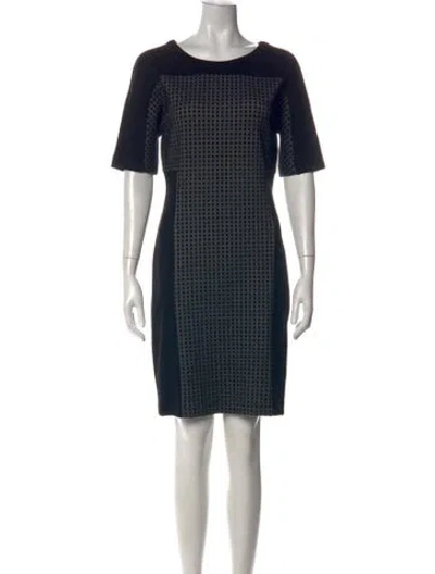Pre-owned Weekend Max Mara Patterned Knee-length Dress In Black