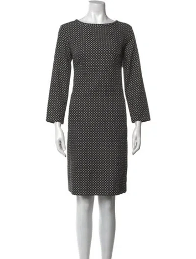 Pre-owned Weekend Max Mara Patterned Knee-length Dress In Black