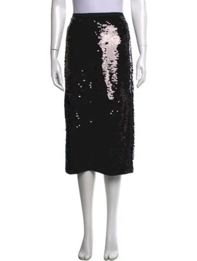 Pre-owned Weekend Max Mara Patterned Midi Length Skirt In Black