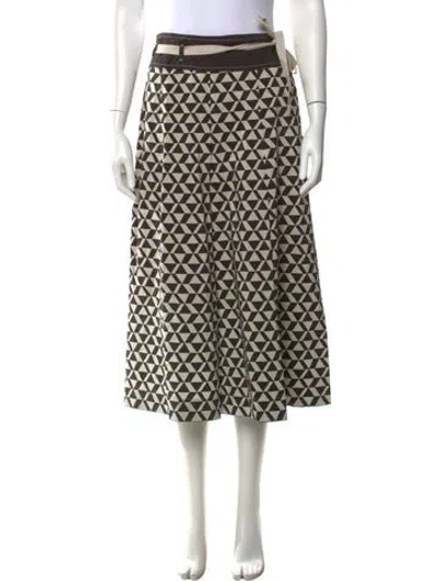 Pre-owned Weekend Max Mara Patterned Midi Length Skirt In Neutral