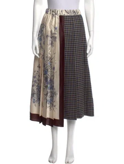 Pre-owned Weekend Max Mara Patterned Midi Length Skirt W/ Tags In Purple