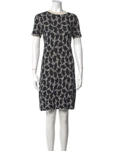 Pre-owned Weekend Max Mara Patterned Mini Dress In Blue