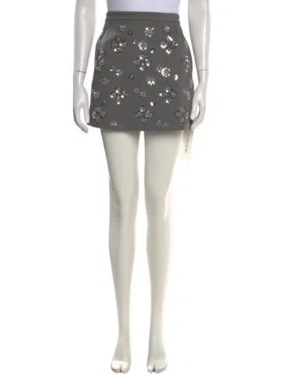Pre-owned Weekend Max Mara Patterned Mini Skirt In Gray
