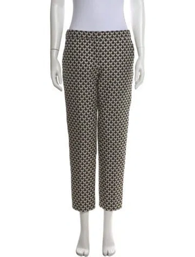 Pre-owned Weekend Max Mara Patterned Straight Leg Pants In Black
